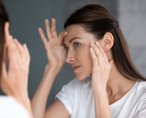 Close,Up,Of,Woman,Looking,In,Mirror,Check,Face,After Close,Up,Of,Woman,Looking,In,Mirror,Check,Face,After